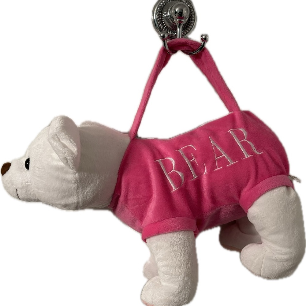 Pink and White Bear Plush Kids  Tote